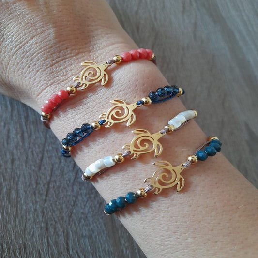 Pulseras TORTUGA de acero dorado. - Janlukdesign